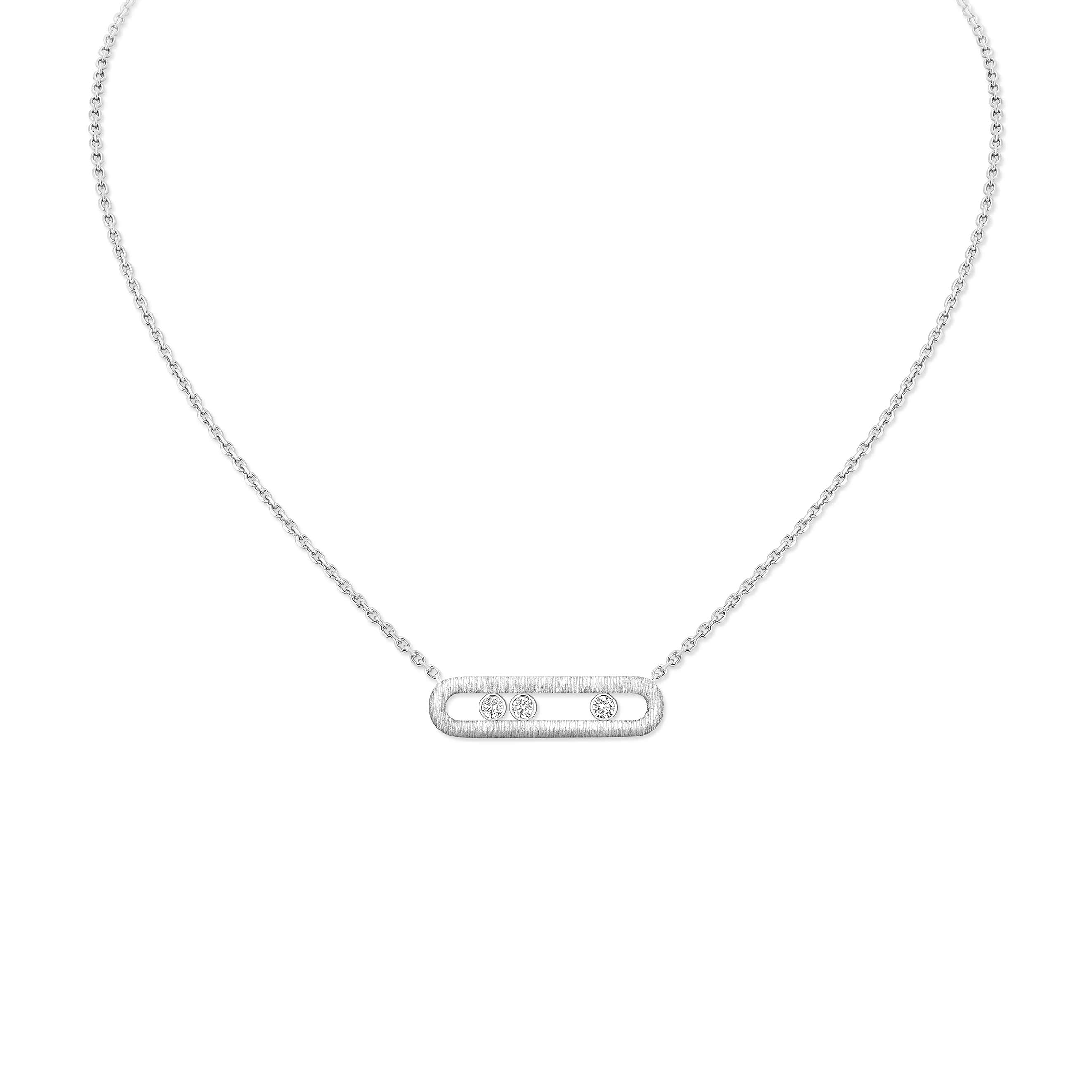 MESSIKA MOVE CLASSIQUE CISELÉ NECKLACE WHITE GOLD DIAMOND NECKLACE 14667-WG